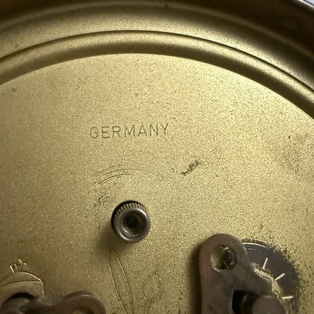 Vintage Brass Busy Boy Mechanical Alarm‎ Clock Made In Germany - Untested Red